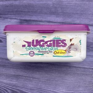 Huggies Supreme Sensitive Skin Purple 64 Wipe Reusable Container NO WIPES 1996